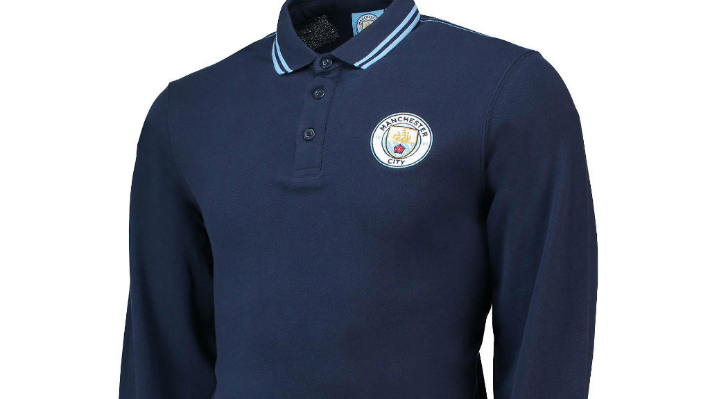 Navy Man City FC Official Kids Core Polo Shirt New 
