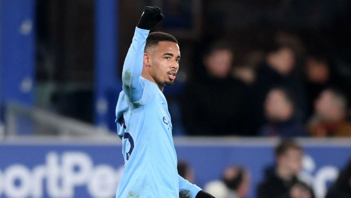 LATE INTERVENTION: Gabriel Jesus celebrates his stoppage time strike