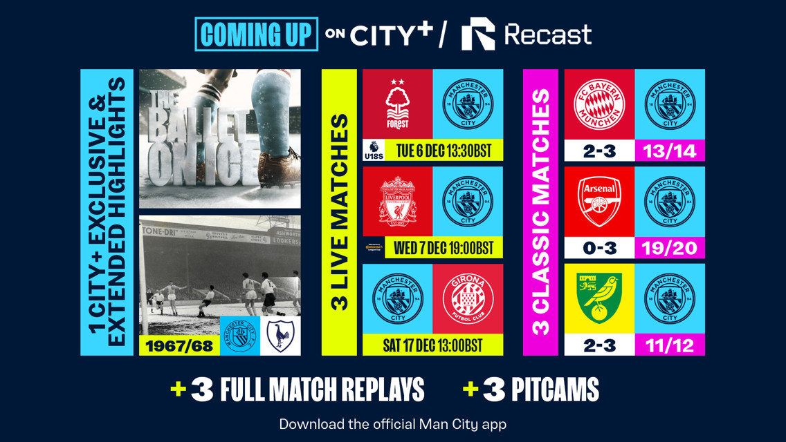 Coming up on CITY+ and Recast this December