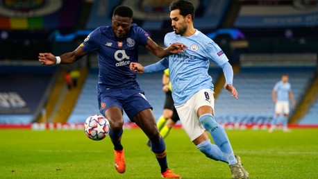GUNNING FOR GLORY: Ilkay Gundogan looks to get the better of Chancel Mbemba