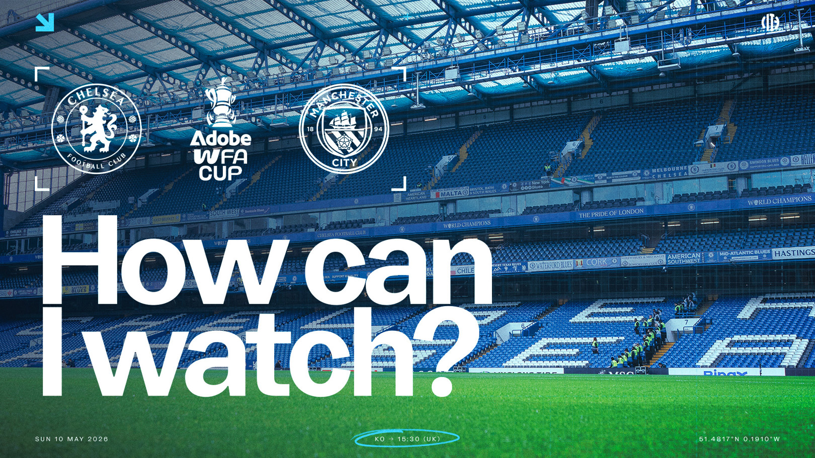 How can I watch Chelsea v City on TV? 