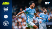 Promotional image for a 20-minute highlight video featuring Manchester City vs Arsenal, with a Manchester City player in action on the right and Arsenal and Manchester City logos on the left.