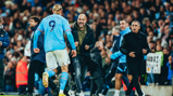 PASSION: The boss celebrates with Haaland.