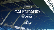 Image with '26/27 CALENDARIO' text, featuring Manchester City and Barclays WSL logos. Roof structure of a stadium shown.