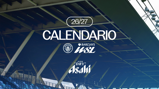 Image with '26/27 CALENDARIO' text, featuring Manchester City and Barclays WSL logos. Roof structure of a stadium shown.