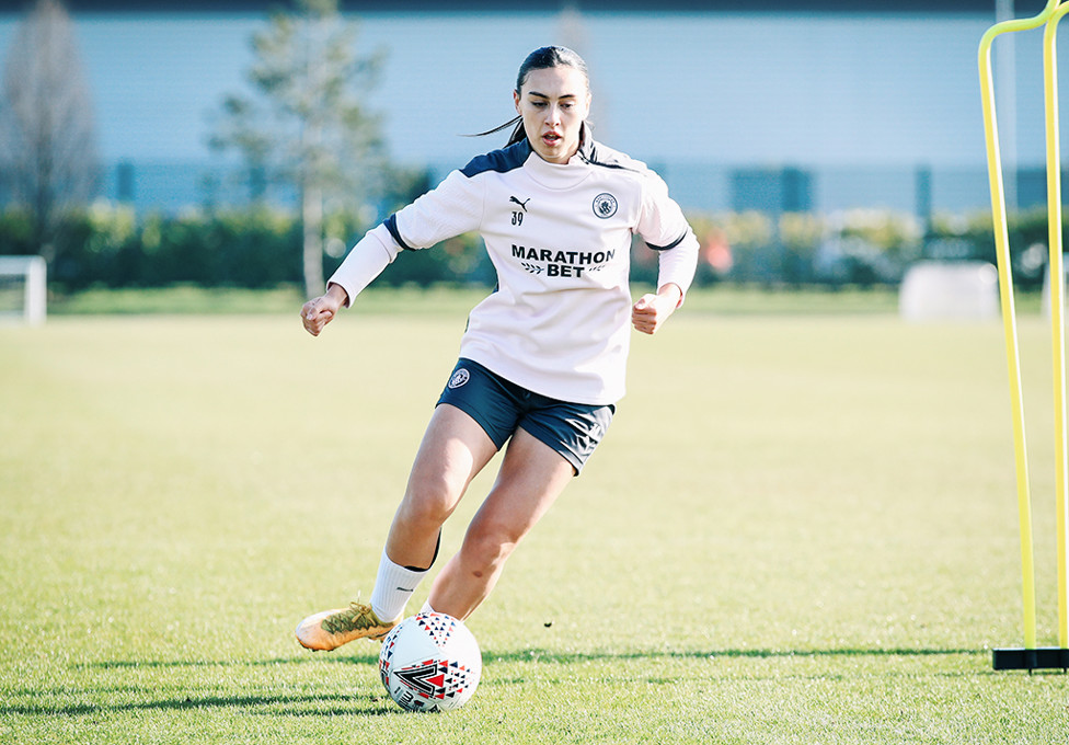 ON THE BALL : Teenager Millie Davies, soaking up more valuable first-team experience