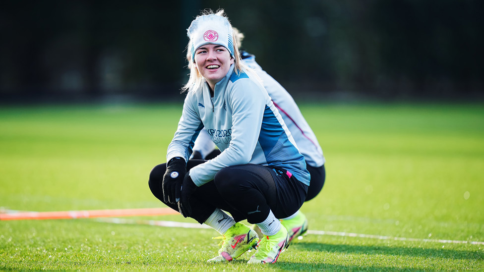 IF YOU'RE HEMPO AND YOU KNOW IT : Sporting some 'interesting' headwear, it's Lauren Hemp, who put pen to paper on a new two-year deal this week