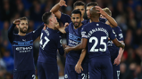 GROUP HUG: Mahrez feels the love!