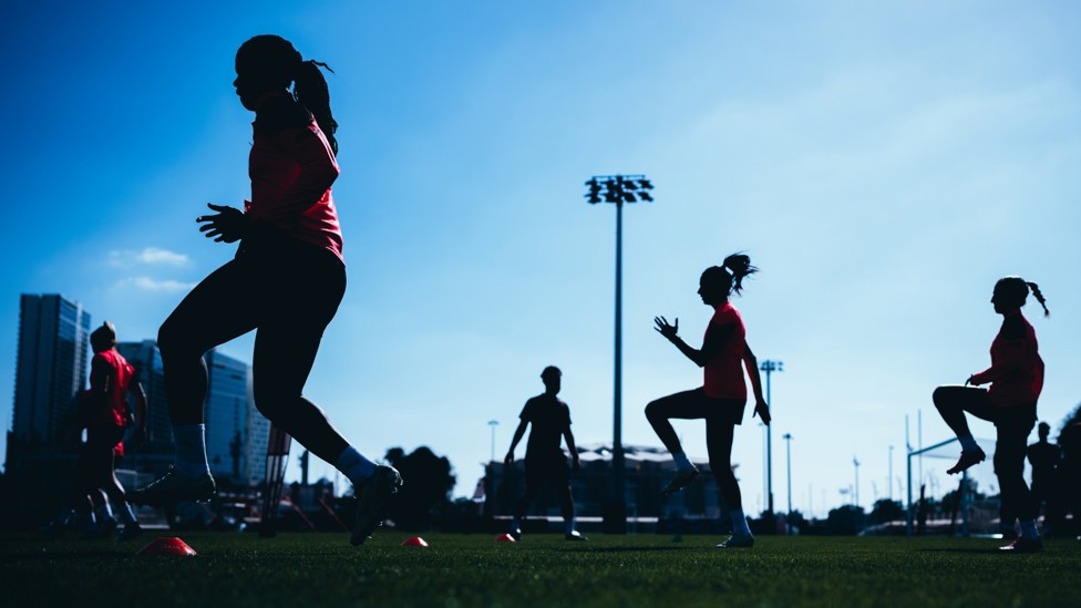SILHOUETTE : A stylised shot of the players at the Zayed Sports Centre