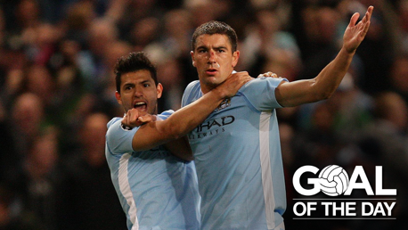EASY PEASY: Kolarov hits a nice and simple free kick to finish Napoli