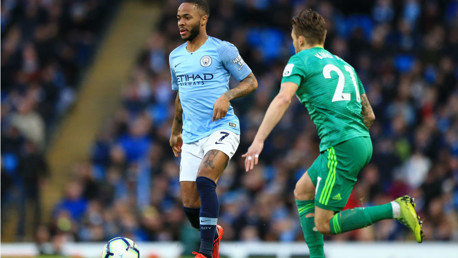 RAZZLE DAZZLE: Raheem Sterling gets City on the front foot
