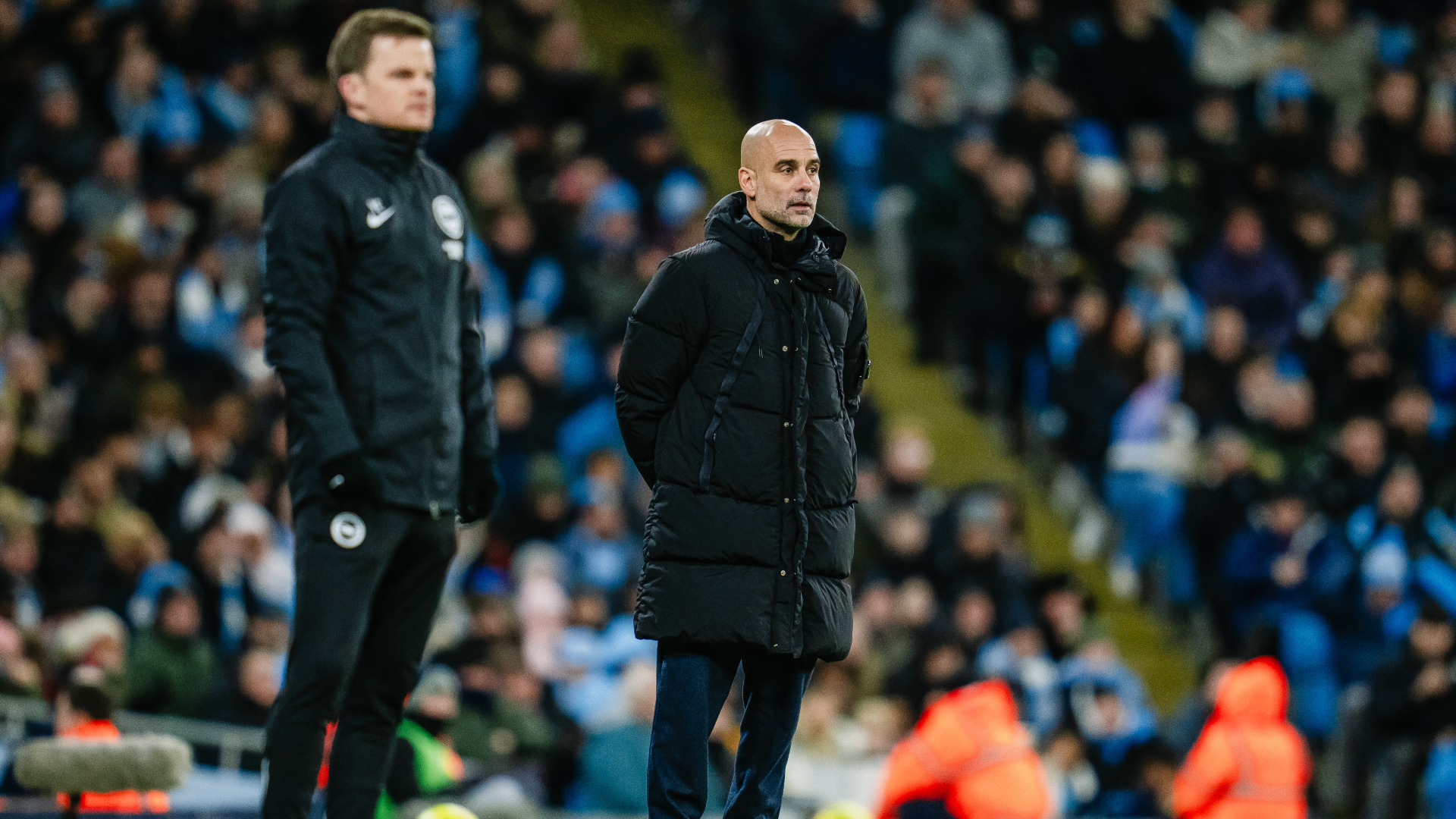 THE BOSS: Pep Guardiola watches over proceedings.