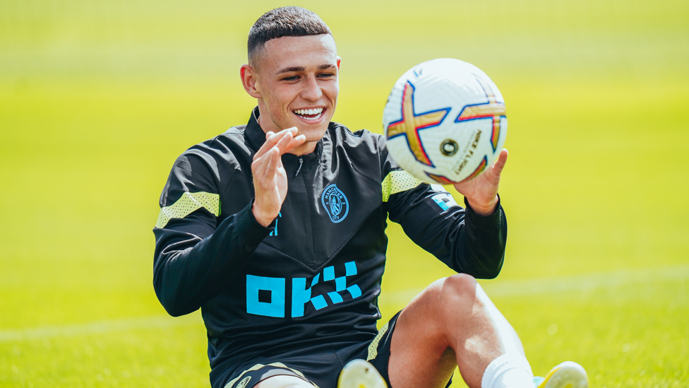CATCH: : Phil Foden was in high spirits.