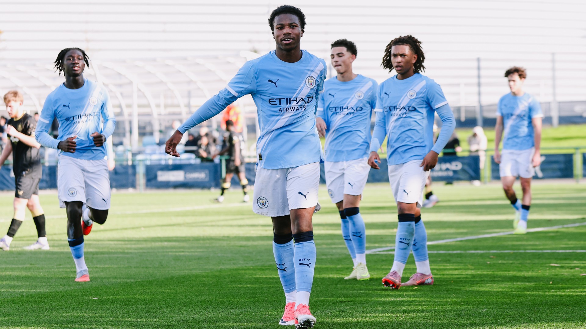 DOMINATING  : Christian Dunbar-McDonald celebrates his goal. 