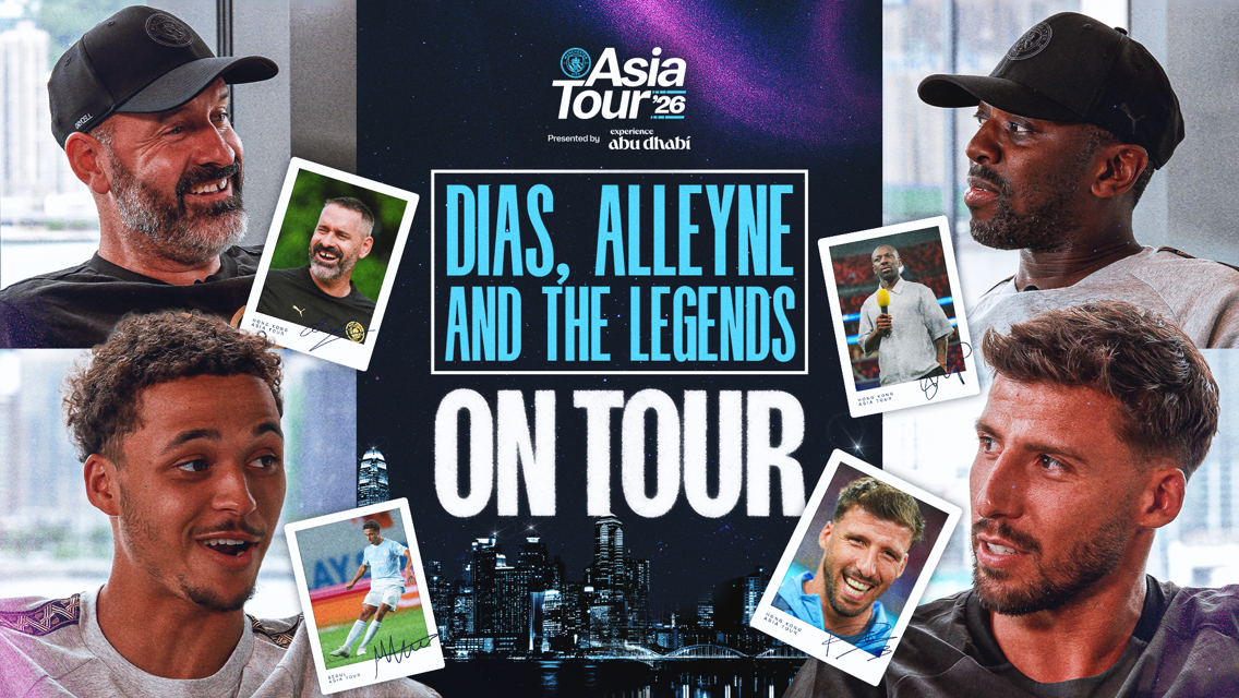 Promotional image for Asia Tour '26 featuring Dias, Alleyne, and legends discussing the tour.