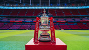 EYES ON THE PRIZE: The FA Cup trophy glistens at Wembley.