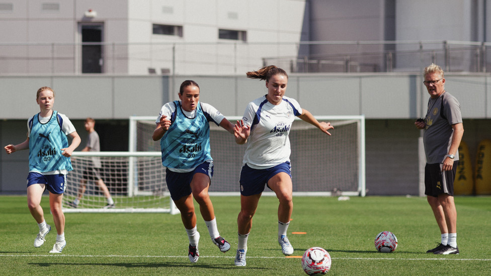 ON THE BALL  : Summer signing Niamh Charles looks to keep possession. 