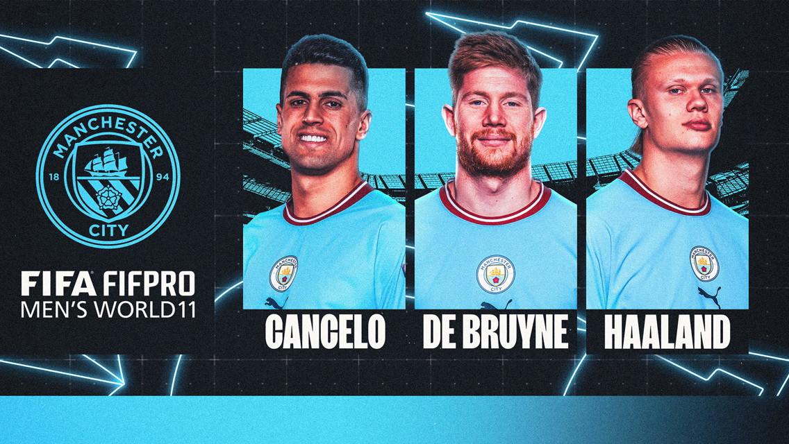 '맨시티 삼인방' KDB-홀란드-캉셀루, FIFPRO 월드 베스트11 선정