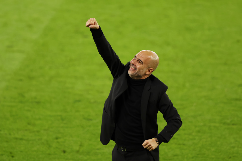 CLASSIFICADOS : Pep comemora após os 4 a 0 no Real Madrid.