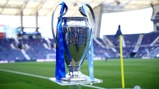 THE PRIZE: The Champions League trophy glistens pre-match.