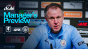 Blurred image of a Manchester City manager during a Manager’s Preview for a Barclays WSL match against Aston Villa on March 13, 2026.