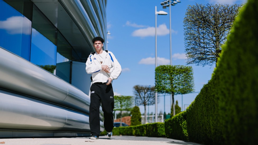 YOUNG GUN: Nico O'Reilly was back in Manchester after representing England.