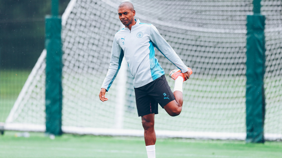 LIMBERING UP: Fernandinho warms to the task