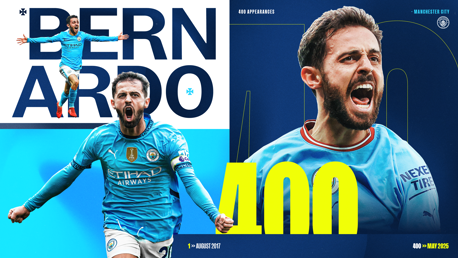 Bernardo reaches 400 City appearances