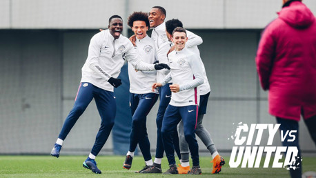 SMILE: The boys in high spirits ahead of the derby