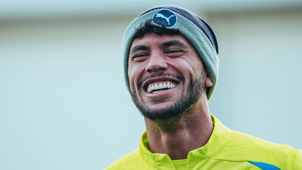 ALL SMILES: Something has got Matheus Nunes chuckling!