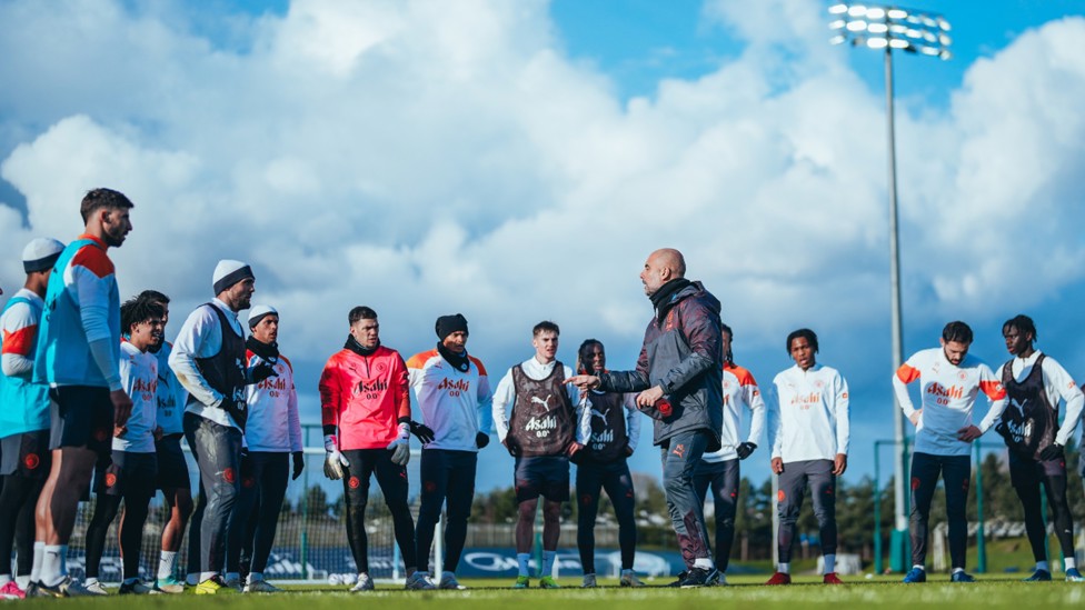 PEP TALK: The boss passes on instructions.