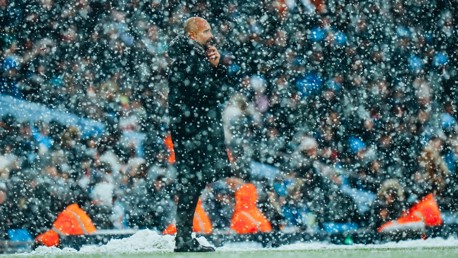 THE BOSS: Pep watches on!