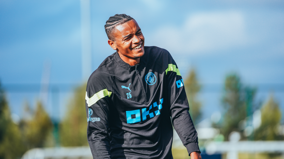 AKANJI : Manuel Akanji looks in good spirits 