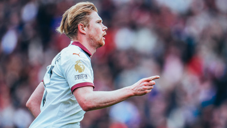 KING KEV: Celebrates the goal.