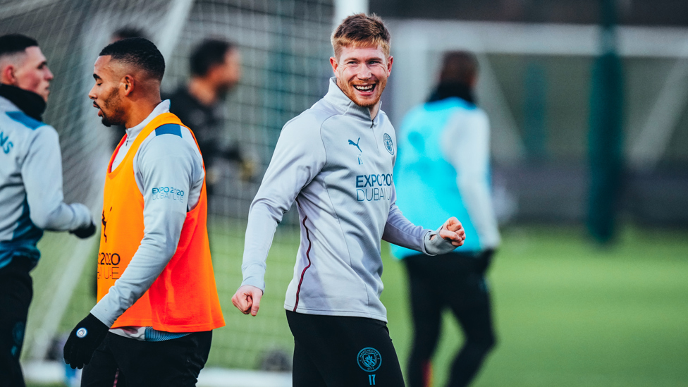 DE BRUYNE DELIGHT : Kevin De Bruyne shows off his pearly whites