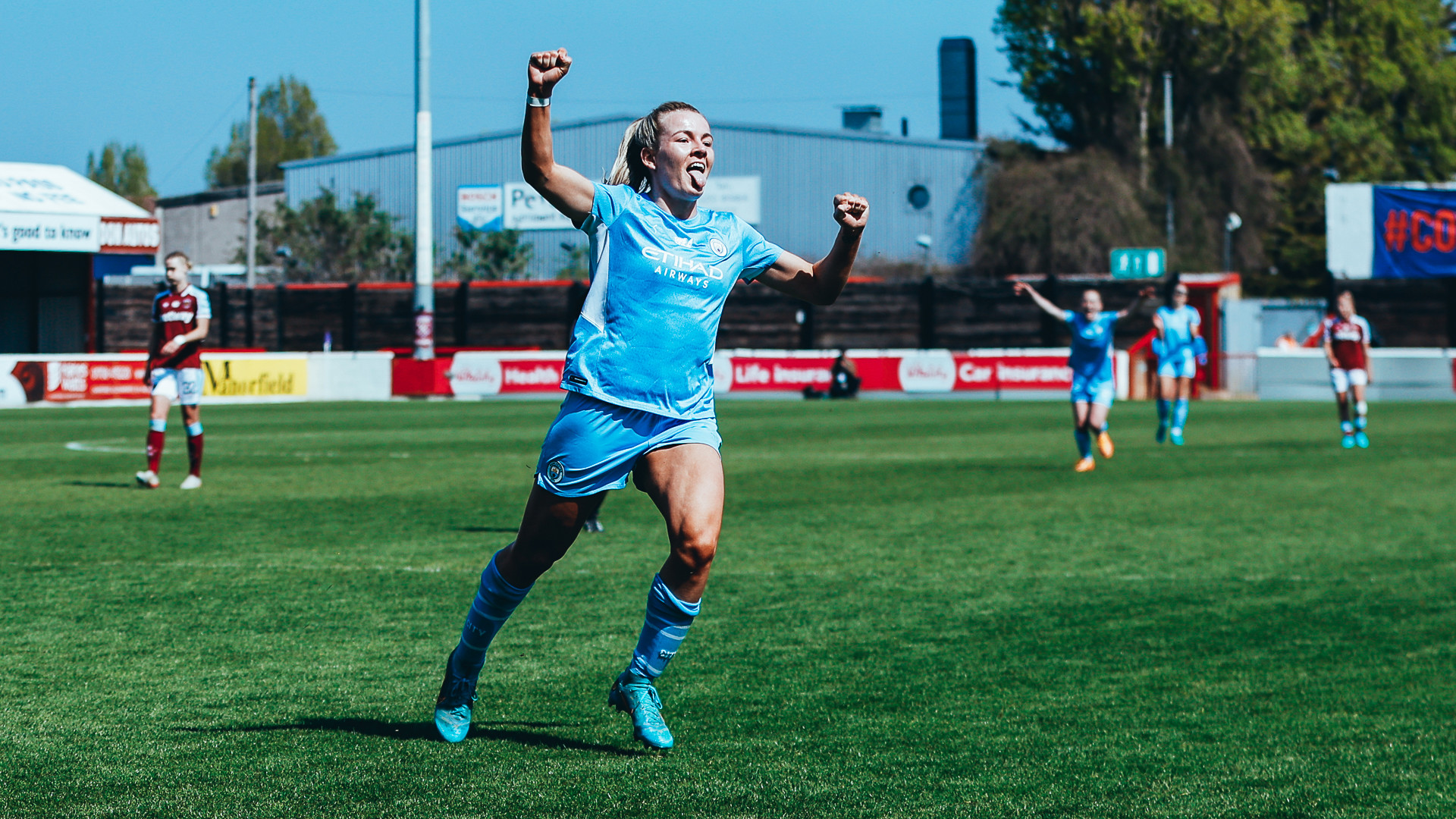 GRABBING HER BRACE: Lauren Hemp haunts the Hammers again