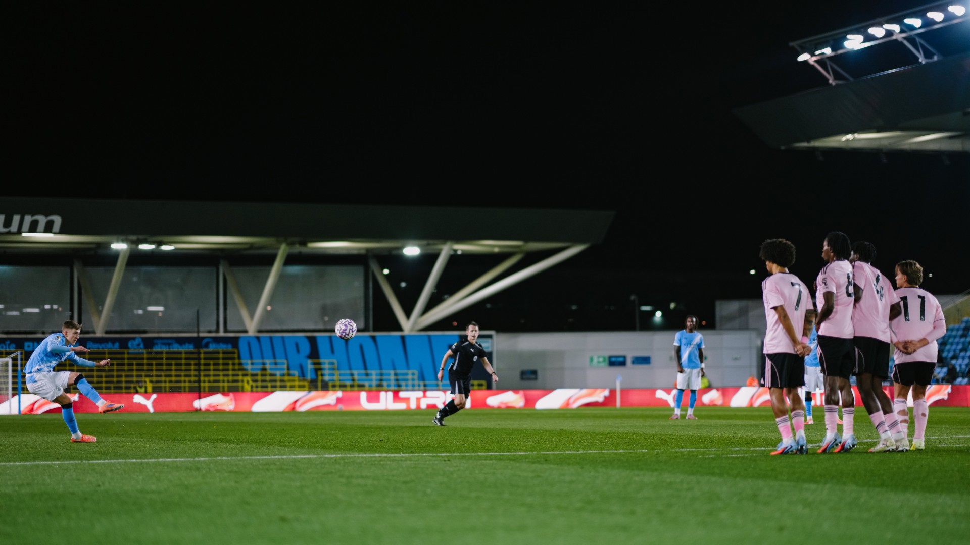 PRECISION : Seb Naylor gives City the lead with an eye-catching free-kick.