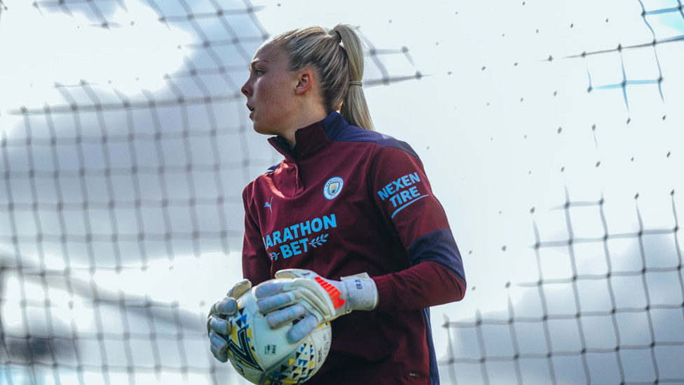 SAFE HANDS: Ellie Roebuck smothers the ball