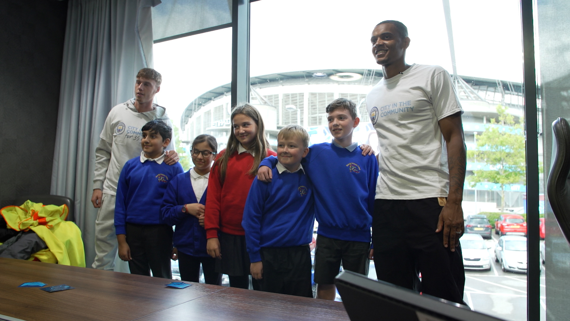 Palmer and Akanji surprise CITC youngsters for World Children's Day