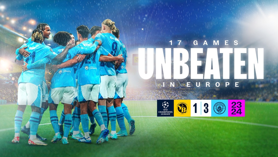 City make it 17 games unbeaten in Europe
