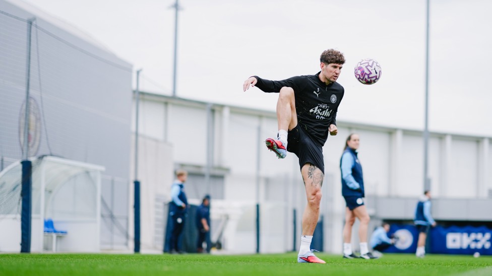CLOSE CONTROL : John Stones brings the ball under control