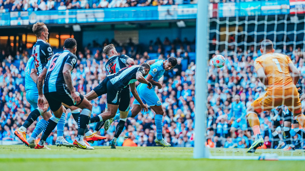 RODRIGOAL : The midfielder directs De Bruyne's corner past Dubravka to make it three!
