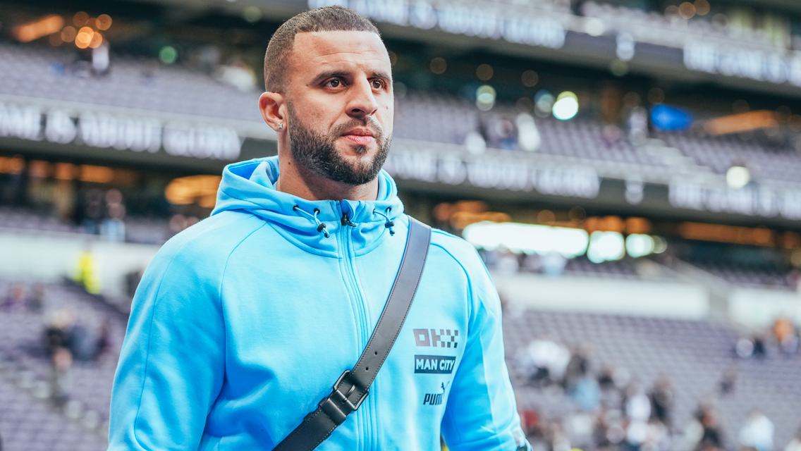 WALK IN: Kyle arrives at the stadium.