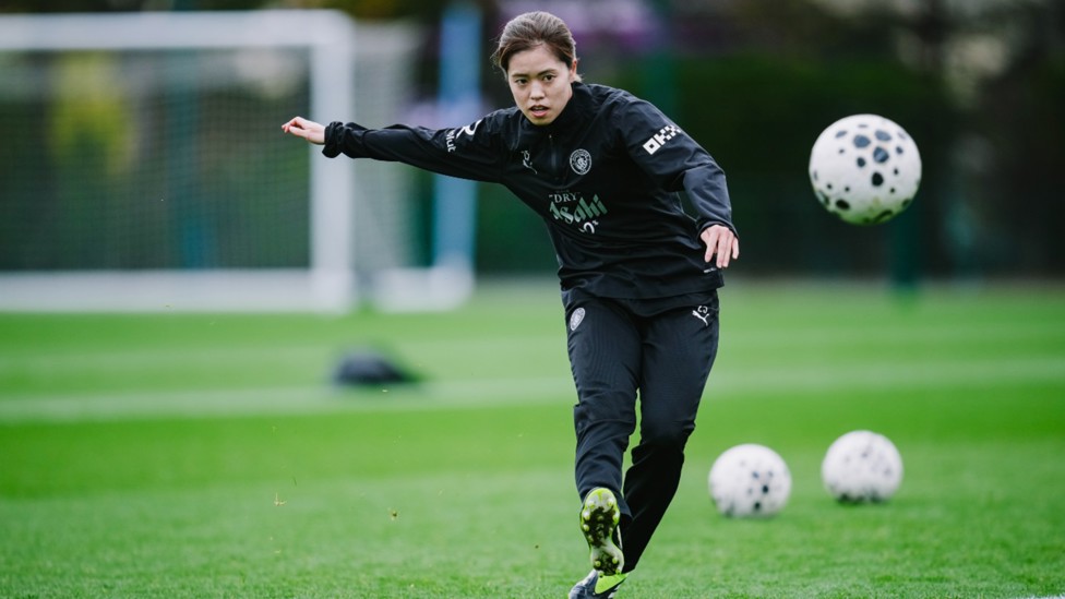 TAKE THAT: Yui Hasegawa powers in a shot.