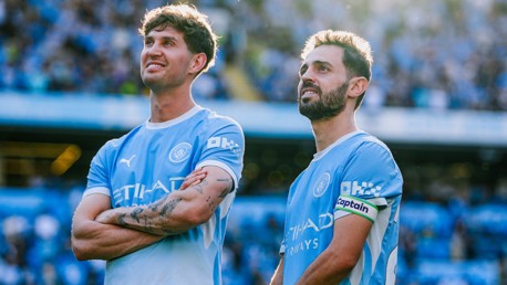 Watch: City heroes past and present congratulate Bernardo and Stones