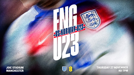 England U23s to face Norway at Joie Stadium