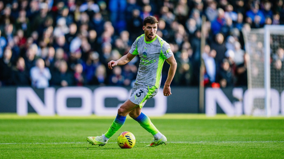 CALM IN DEFENCE: Ruben Dias holds the ball at the back
