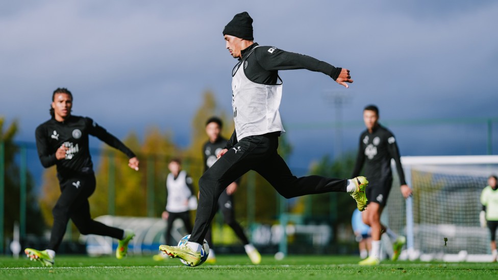 LETTING LOOSE : Tijjani Reijnders goes for goal. 