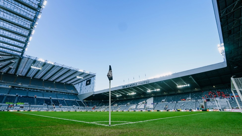 THE STAGE IS SET: St James' Park basking in the sun ahead of the showdown