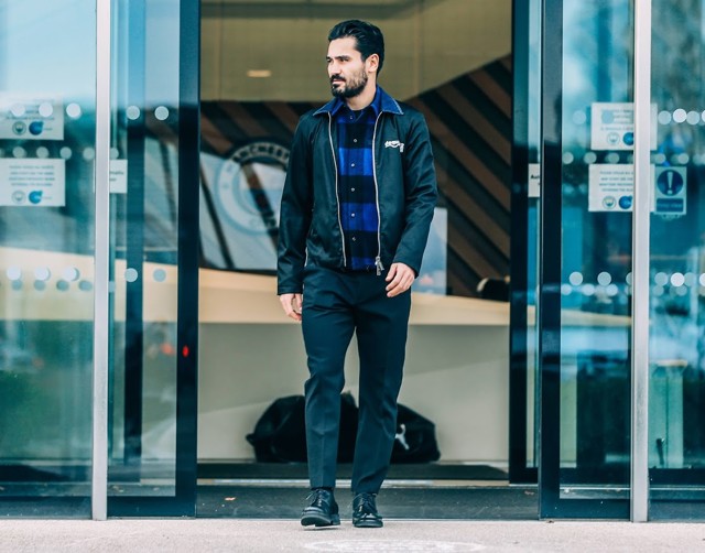 FOCUS TIME: Ilkay Gundogan was a study in concentration as he prepared to depart